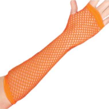 Guanti Medi Rete Arancione Fluo Senza Dita cm.25 |Guirca