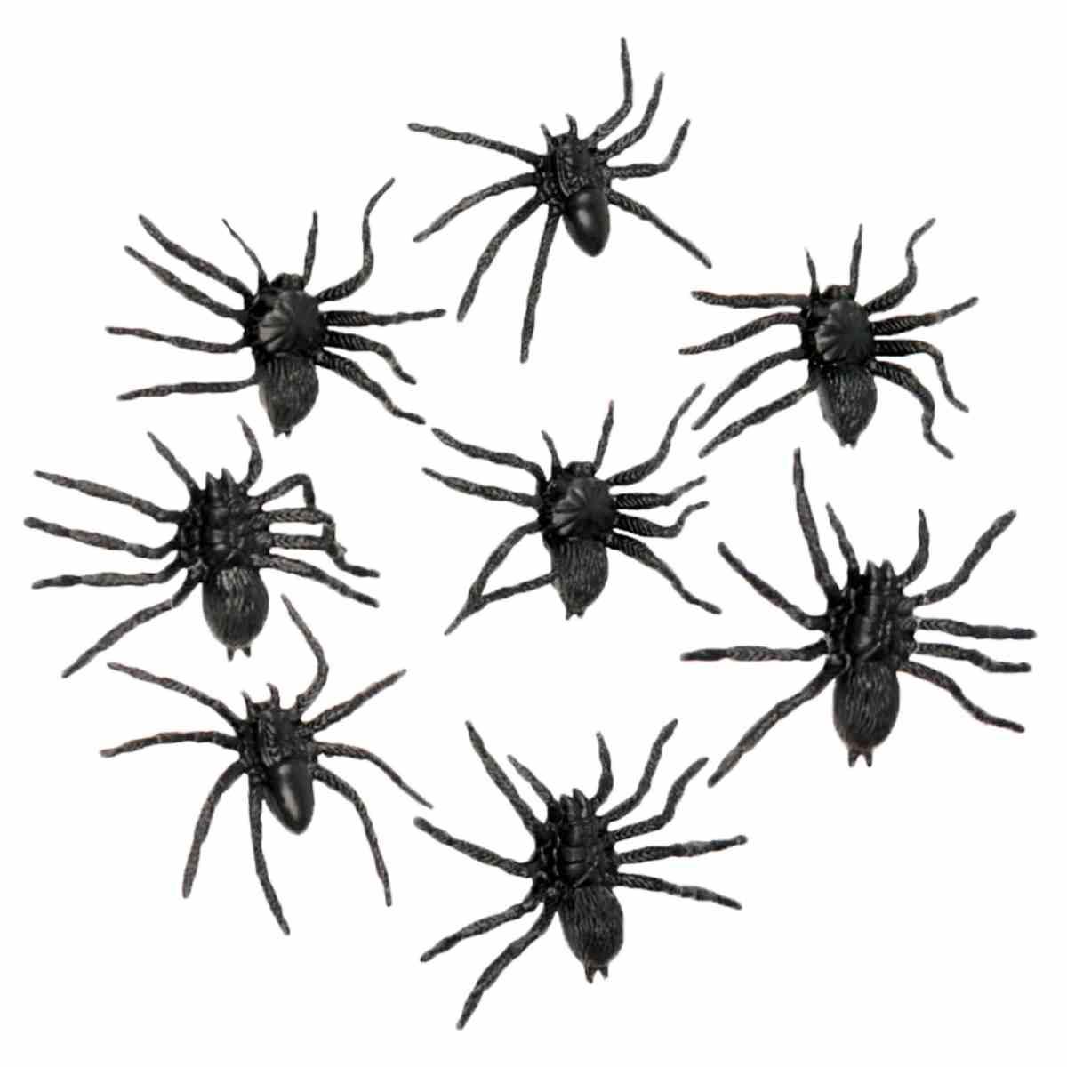 Ragno Nero PVC cm.6 Set pz.8 |Guirca