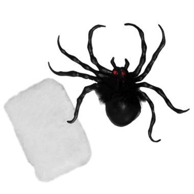 Ragnatela Nera con Ragno PVC cm.18 |Guirca