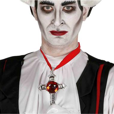 Collana con Croce e Pietra Rossa |Guirca