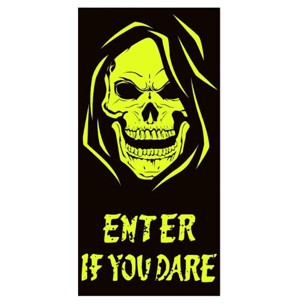 Decorazione Teschio Fluo per Porta cm.75x150 |Guirca