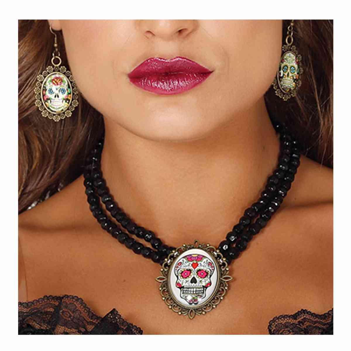 Collana e Orecchini con Teschio |Guirca