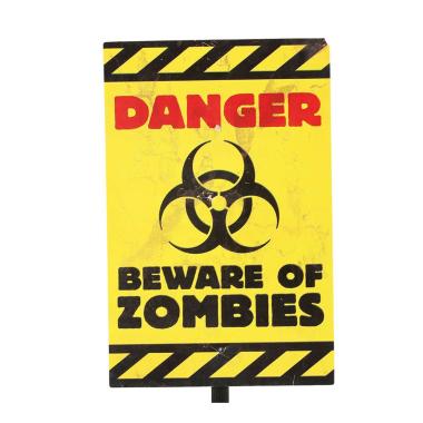 Cartello Halloween Pericolo Zombie cm.24x64 |Guirca