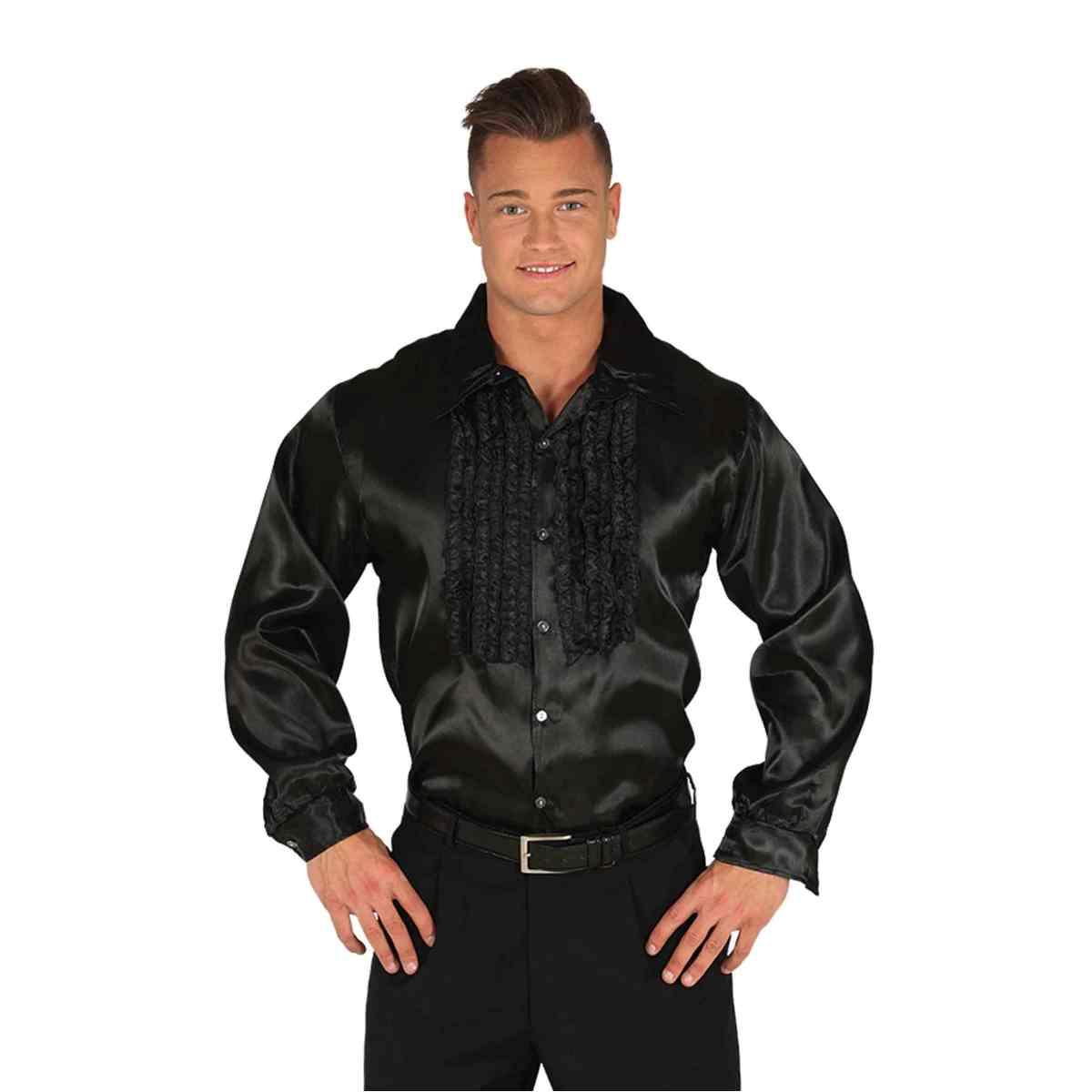 Camicia Nera Disco con Rouges |Guirca