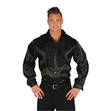 Camicia Nera Disco con Rouges |Guirca