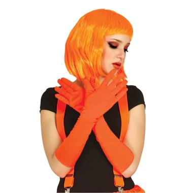 Guanti Lunghi Arancioni Fluo cm.45 |Carnival Toys