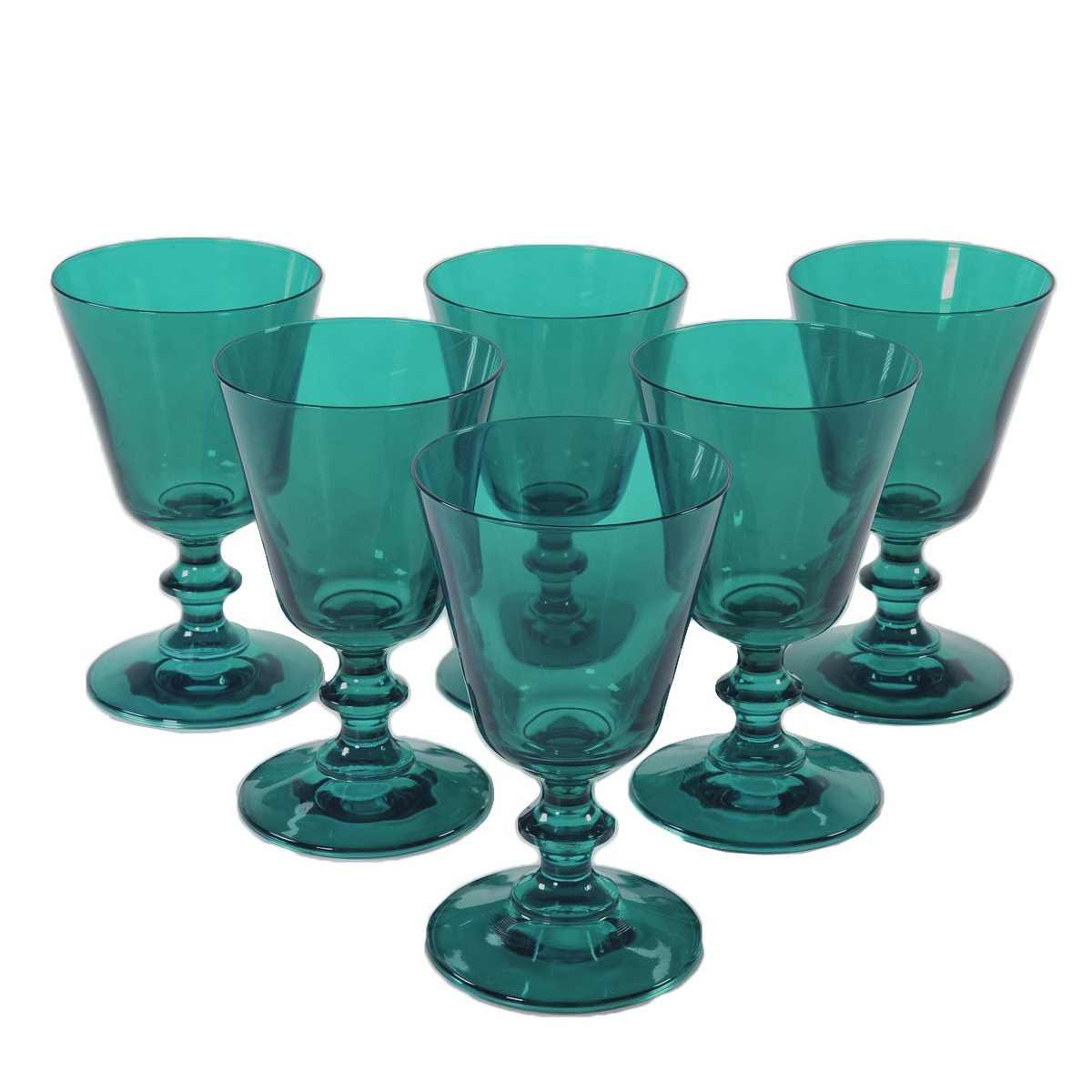 Bicchieri Vetro Set pz.6 Calice France Verde ml.190 | M2 Store