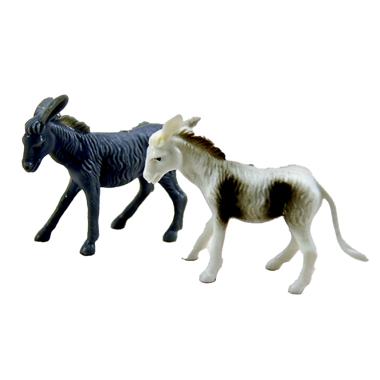Animali Asino cm.6x5 Set 2 pezzi | Rossi Rosa