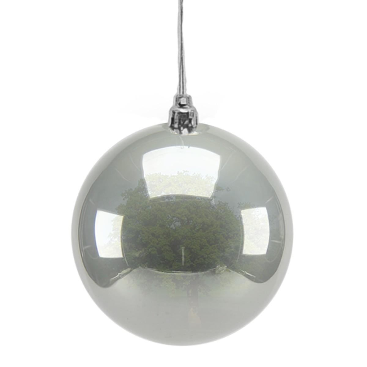 Pallina Natale cm.Ø10 Argento Tubo Set pz.6 |M2 Store