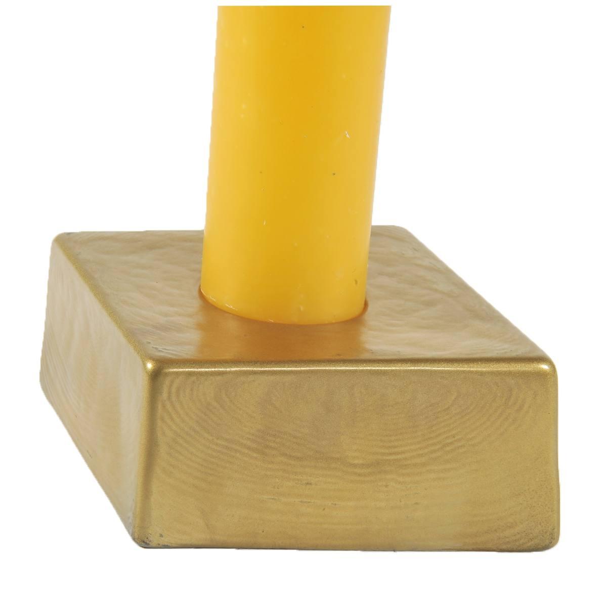 Portacandela Vetro Oro cm.7,8x7,8x2,8 |Chentchips