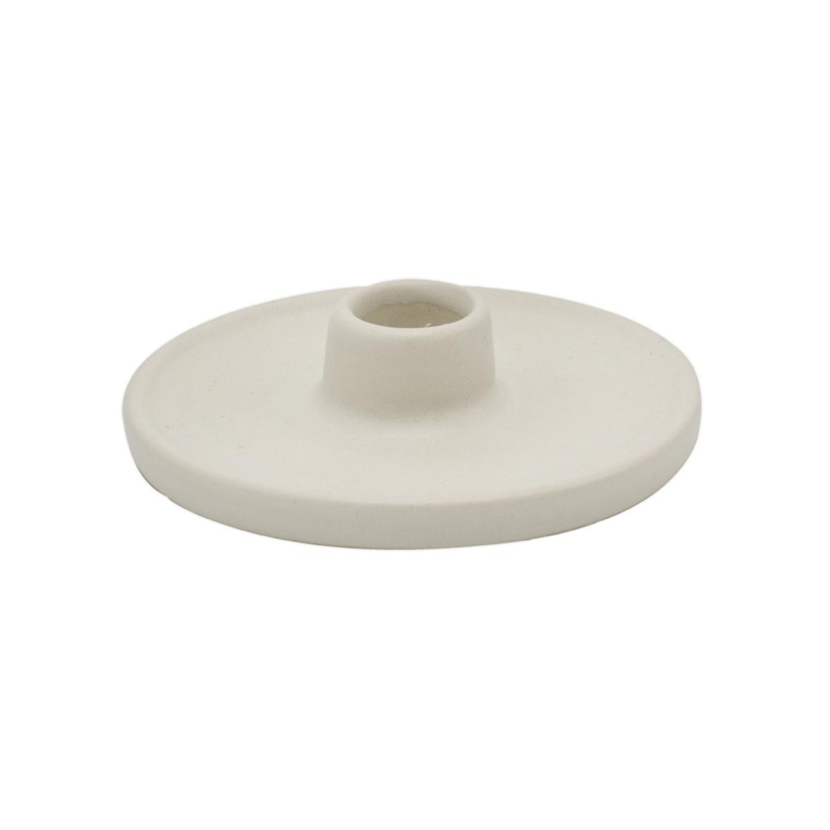 Portacandela Ceramica Bianco cm.11,5x3 |Chentchips