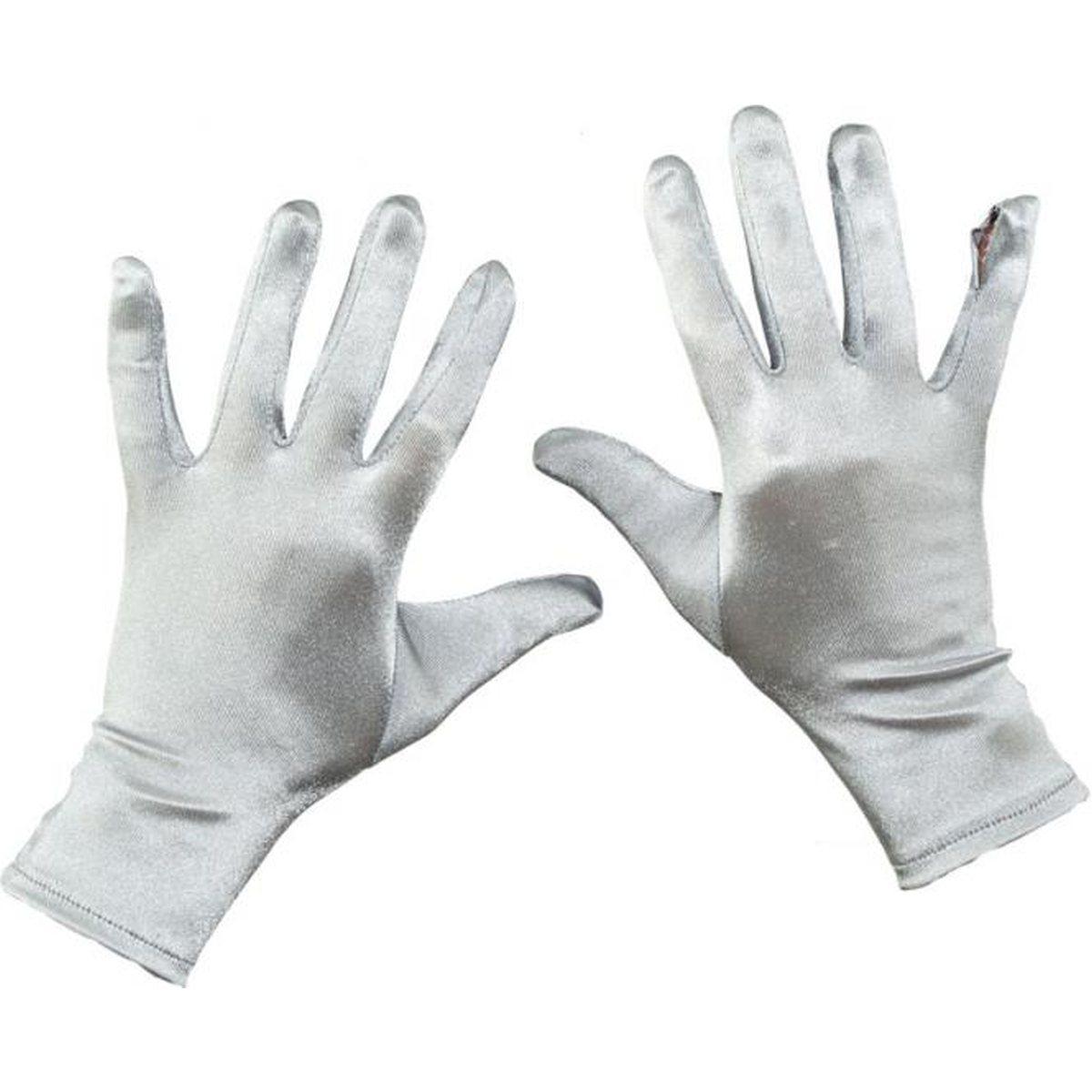 Guanti Corti Argento Satinati cm.24 |Orlob