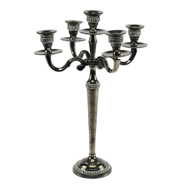 Candelabro 5P Metallo Nero con Strass h40 |M2 Store