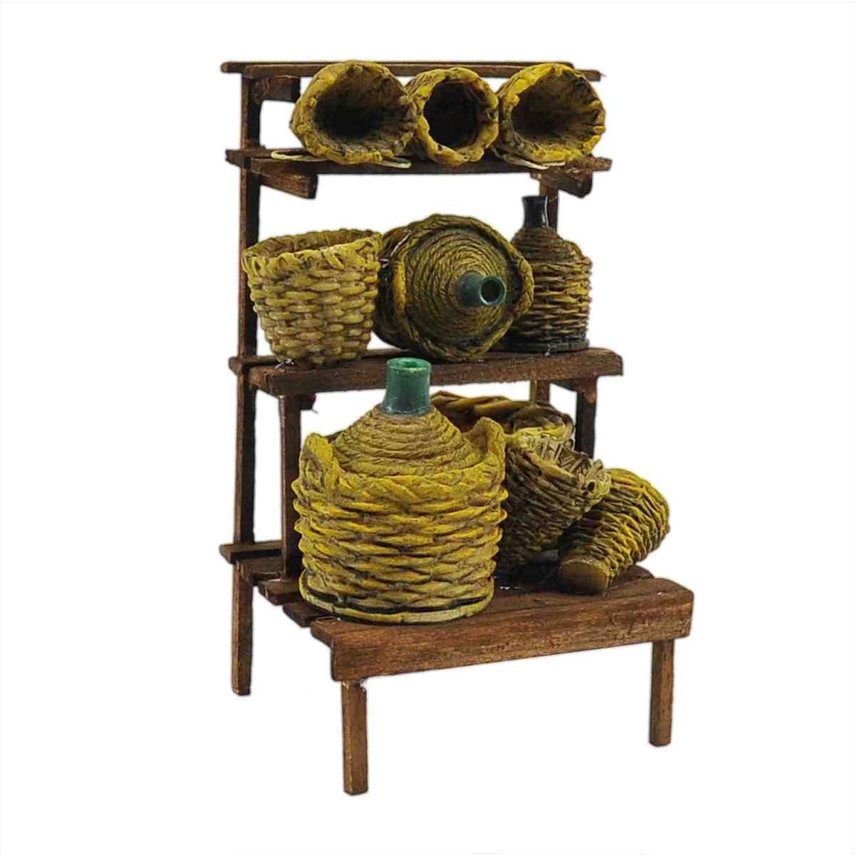 Bancarella con Damigiane e Ceste cm.11x7xH18 | M2 Store