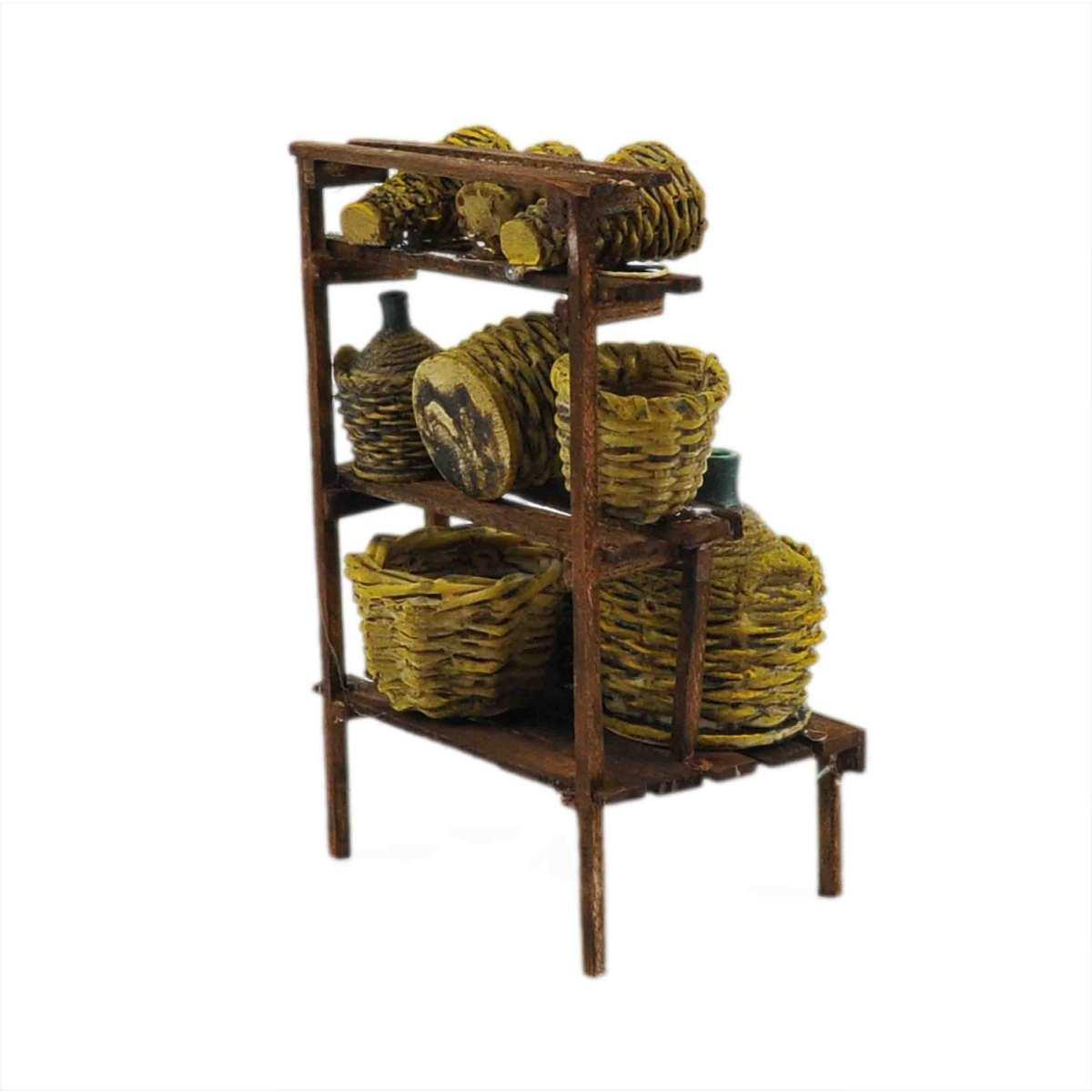 Bancarella con Damigiane e Ceste cm.11x7xH18 | M2 Store