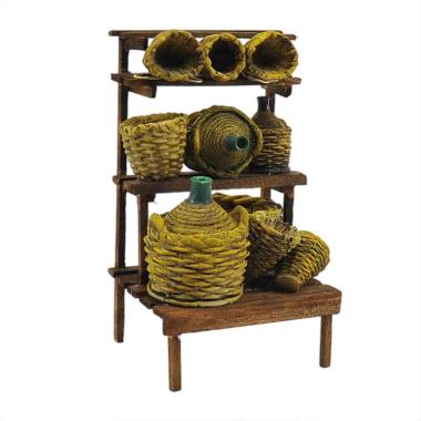 Bancarella con Damigiane e Ceste cm.11x7xH18 | M2 Store