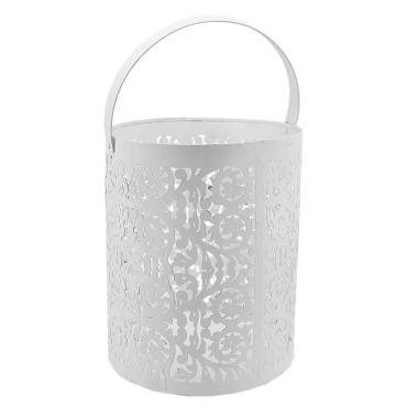 Portacandela Merletto Lami.Bianco cm.25xh30 |Innova