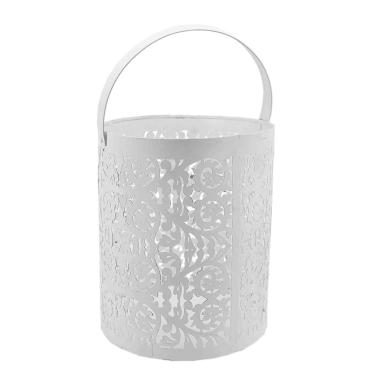 Portacandela Merletto Lami. Bianco cm.20xh25 |Innova