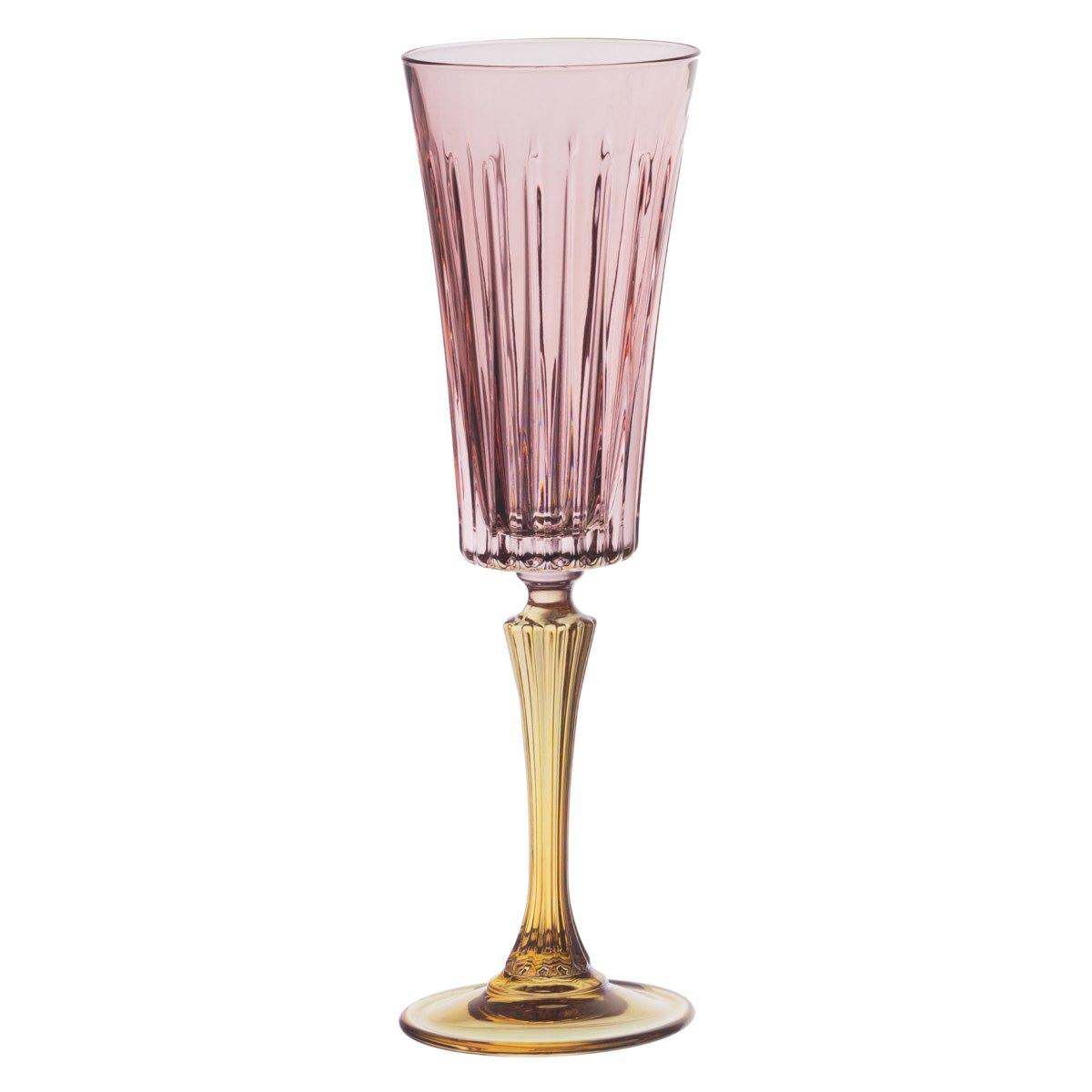 Bicchieri Vetro Set pz.6 Flute Arlecchino Bicolore cl.24 | Cre.Art