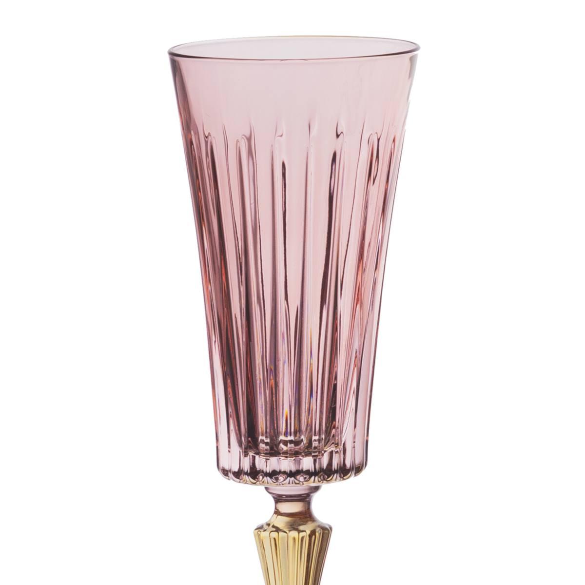 Bicchieri Vetro Set pz.6 Flute Arlecchino Bicolore cl.24 | Cre.Art