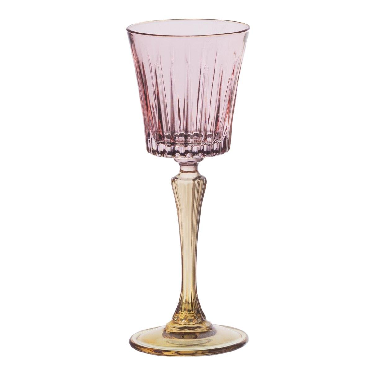 Bicchieri Vetro Set pz.6 Vino Arlecchino Bicolore cl.19,5 | Cre.Art