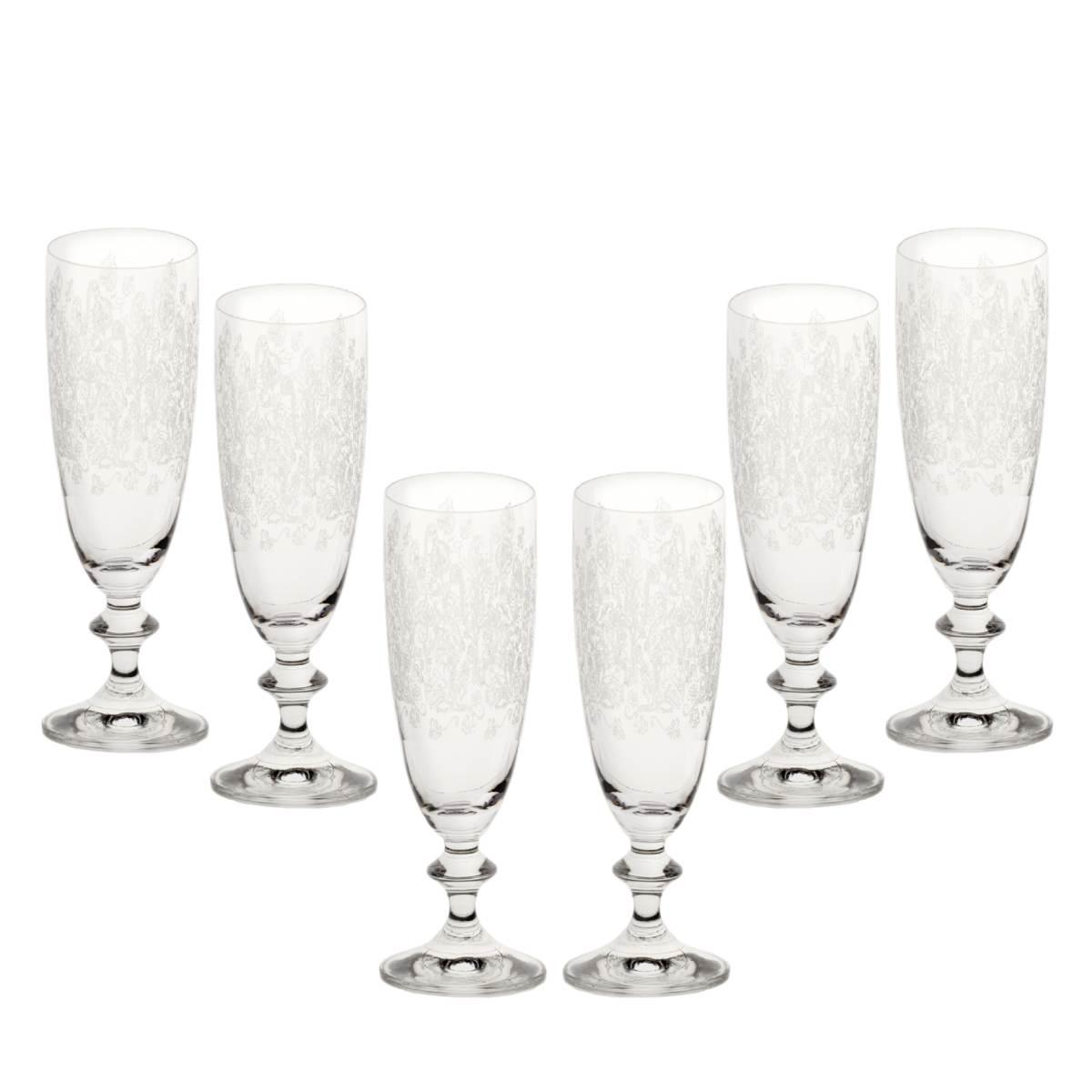 Bicchieri Vetro Set pz.6 Flute Estro ml.200 | Cre.Art