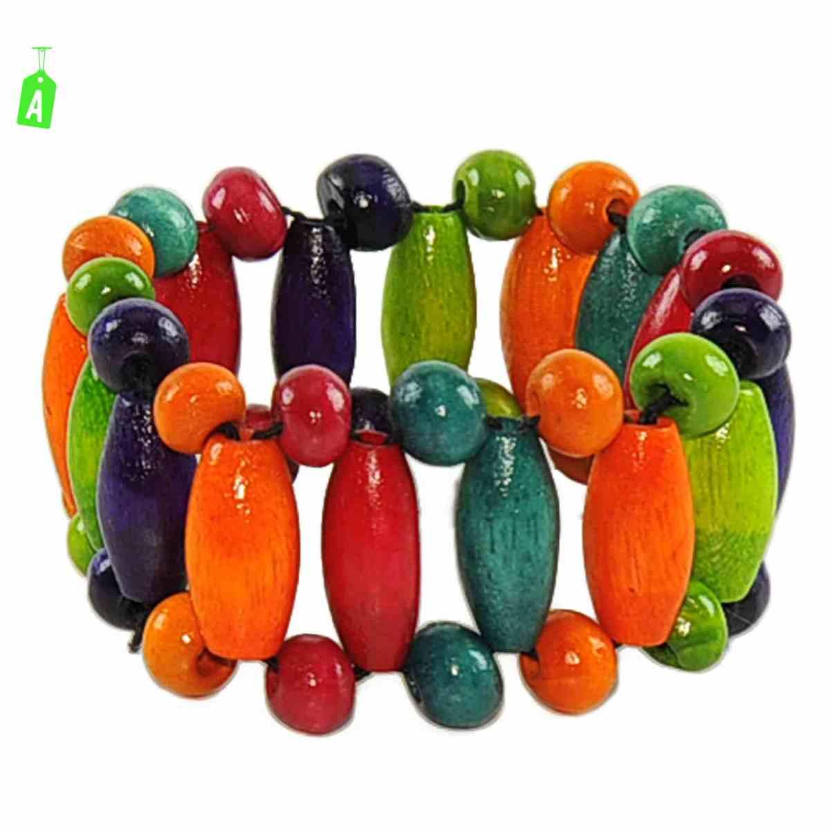 Bracciale Legno Fiori h3 4 Colori |Carnival Toys