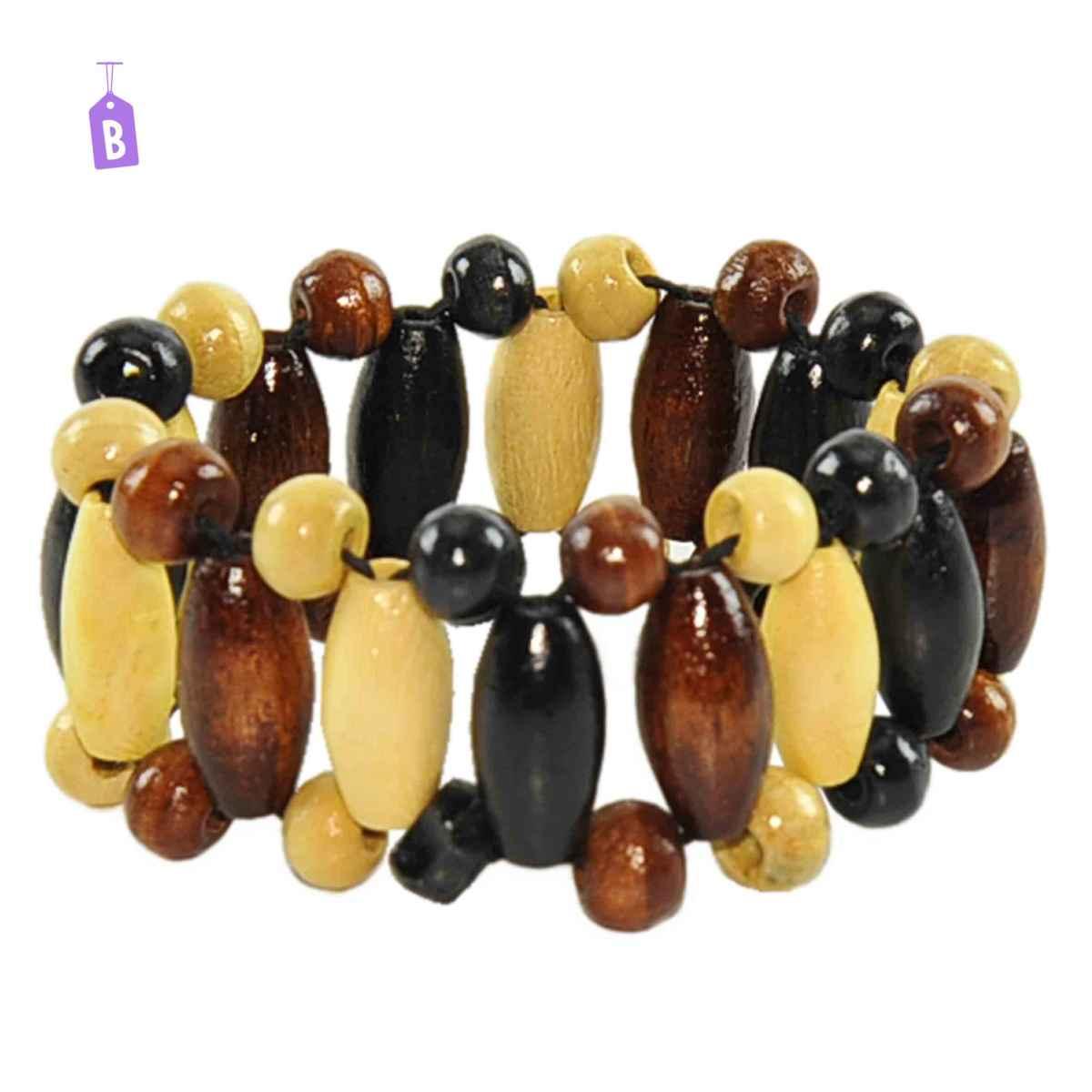 Bracciale Legno Fiori h3 4 Colori |Carnival Toys