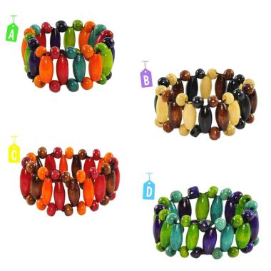 Bracciale Legno Fiori h3 4 Colori |Carnival Toys