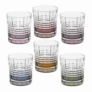 Bicchieri Vetro Set pz.6 Acqua Incontro Bicolore cl.9,5 | Cre.Art