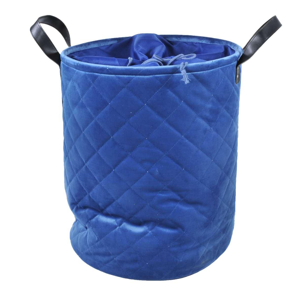 Cesto Velluto cm.35x43 Blu con Fodera | Montemaggi