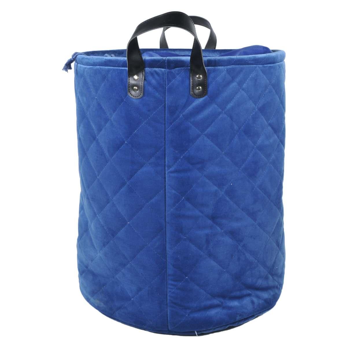 Cesto Velluto cm.35x43 Blu con Fodera | Montemaggi