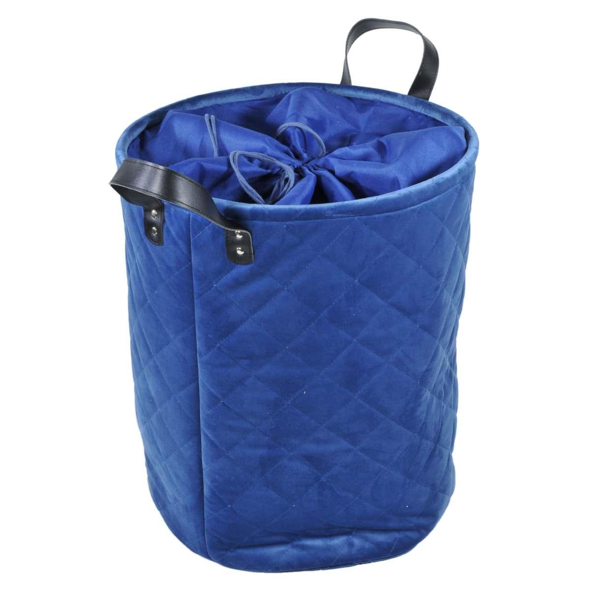 Cesto Velluto cm.35x43 Blu con Fodera | Montemaggi