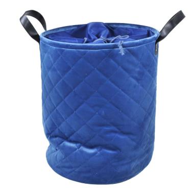 Cesto Velluto cm.35x43 Blu con Fodera | Montemaggi