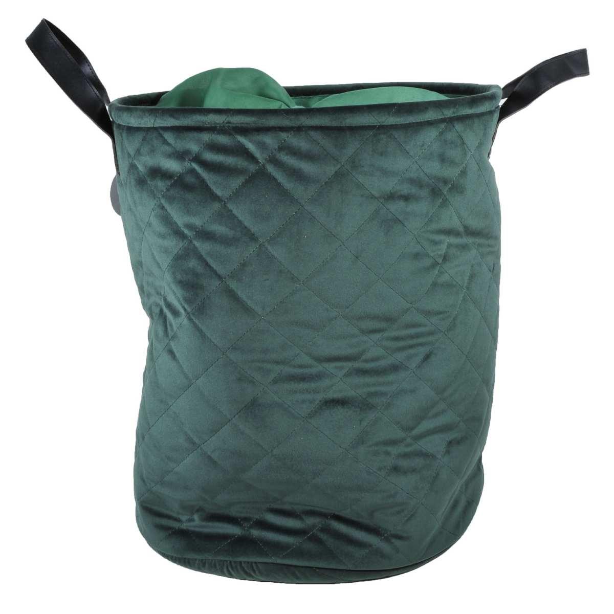Cesto Velluto cm.39x48 Verde con Fodera | Montemaggi