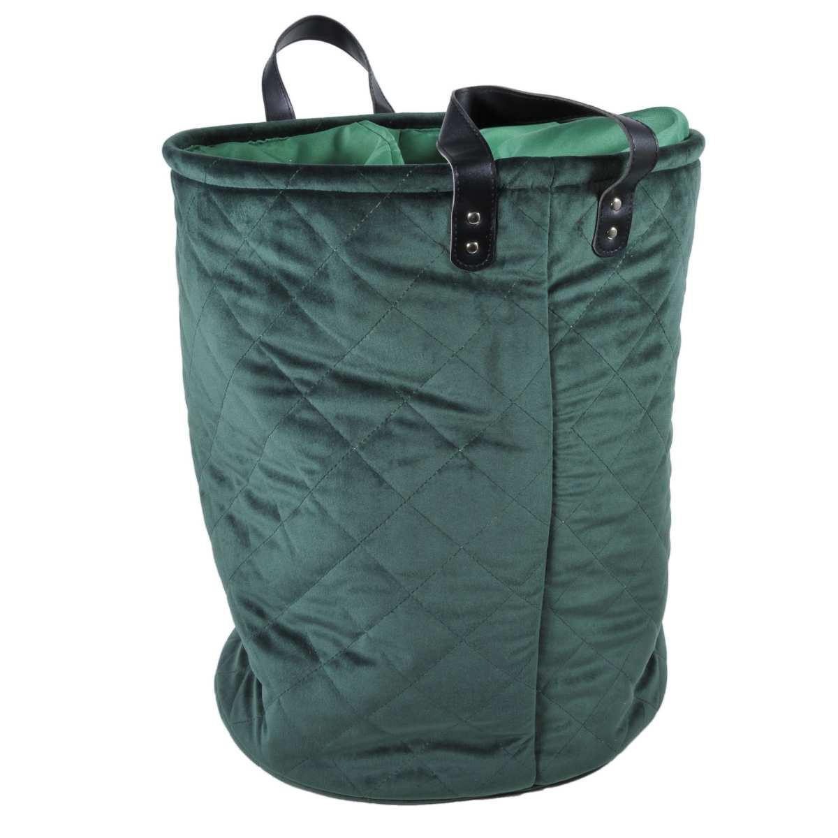 Cesto Velluto cm.39x48 Verde con Fodera | Montemaggi