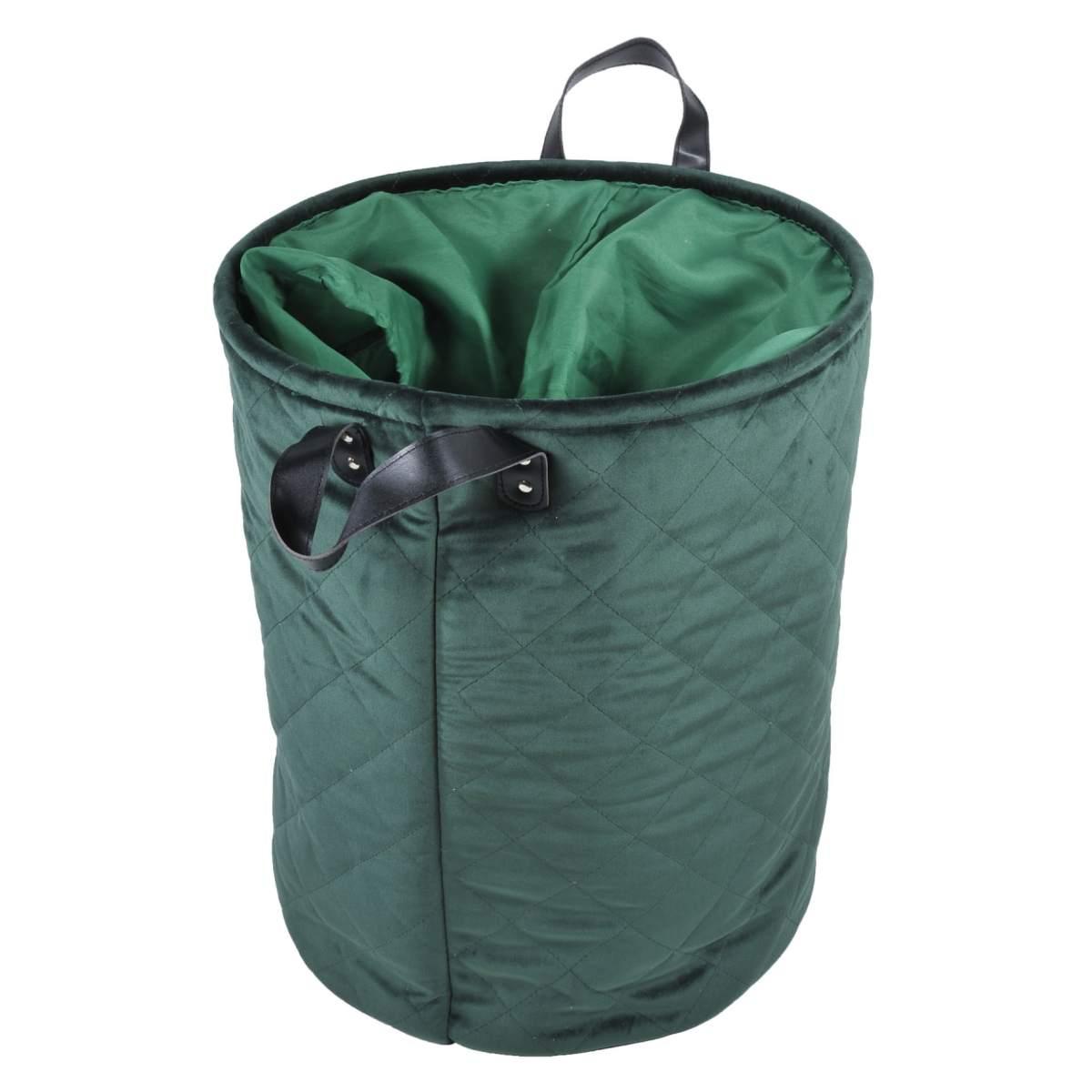 Cesto Velluto cm.39x48 Verde con Fodera | Montemaggi