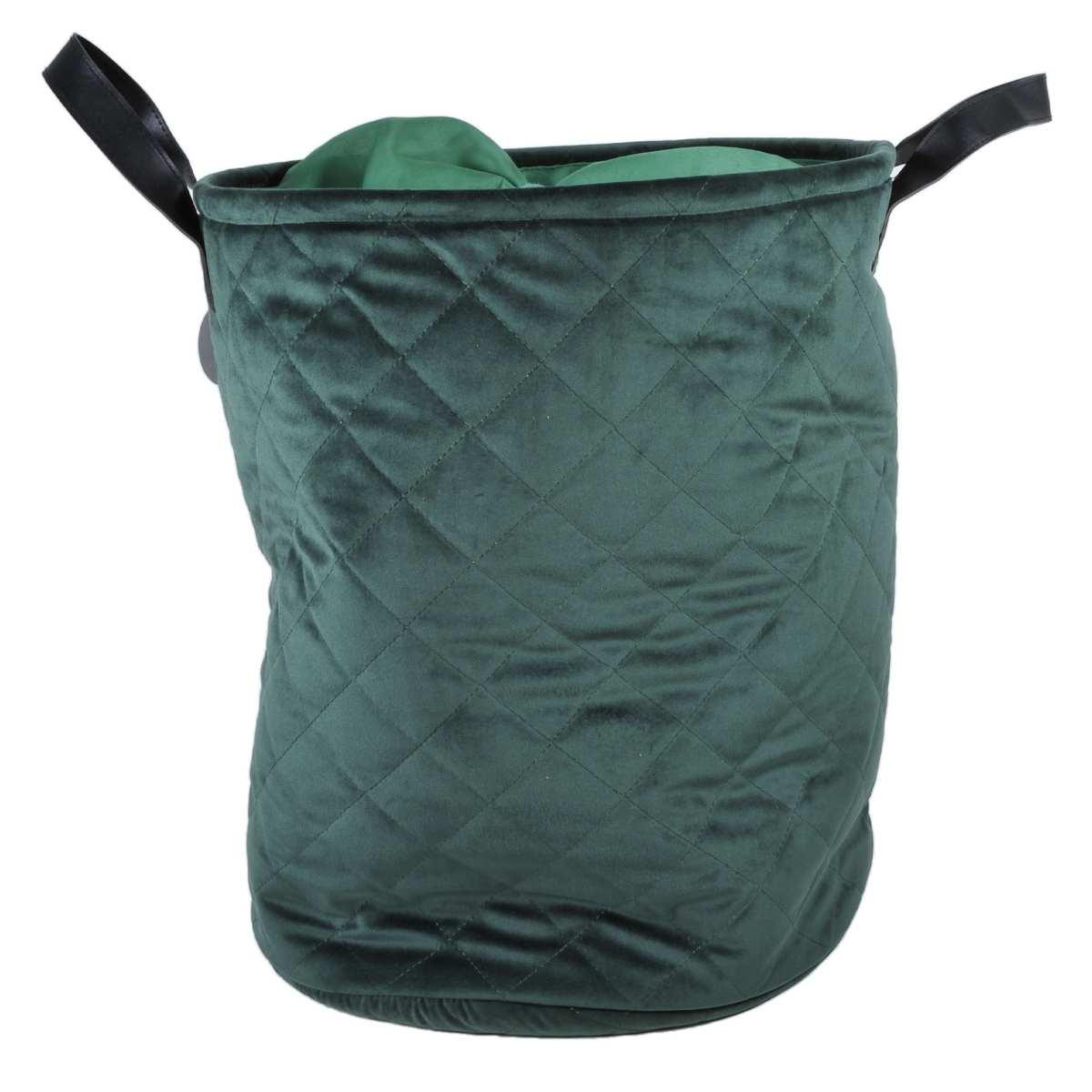 Cesto Velluto cm.35x43 Verde con Fodera | Montemaggi
