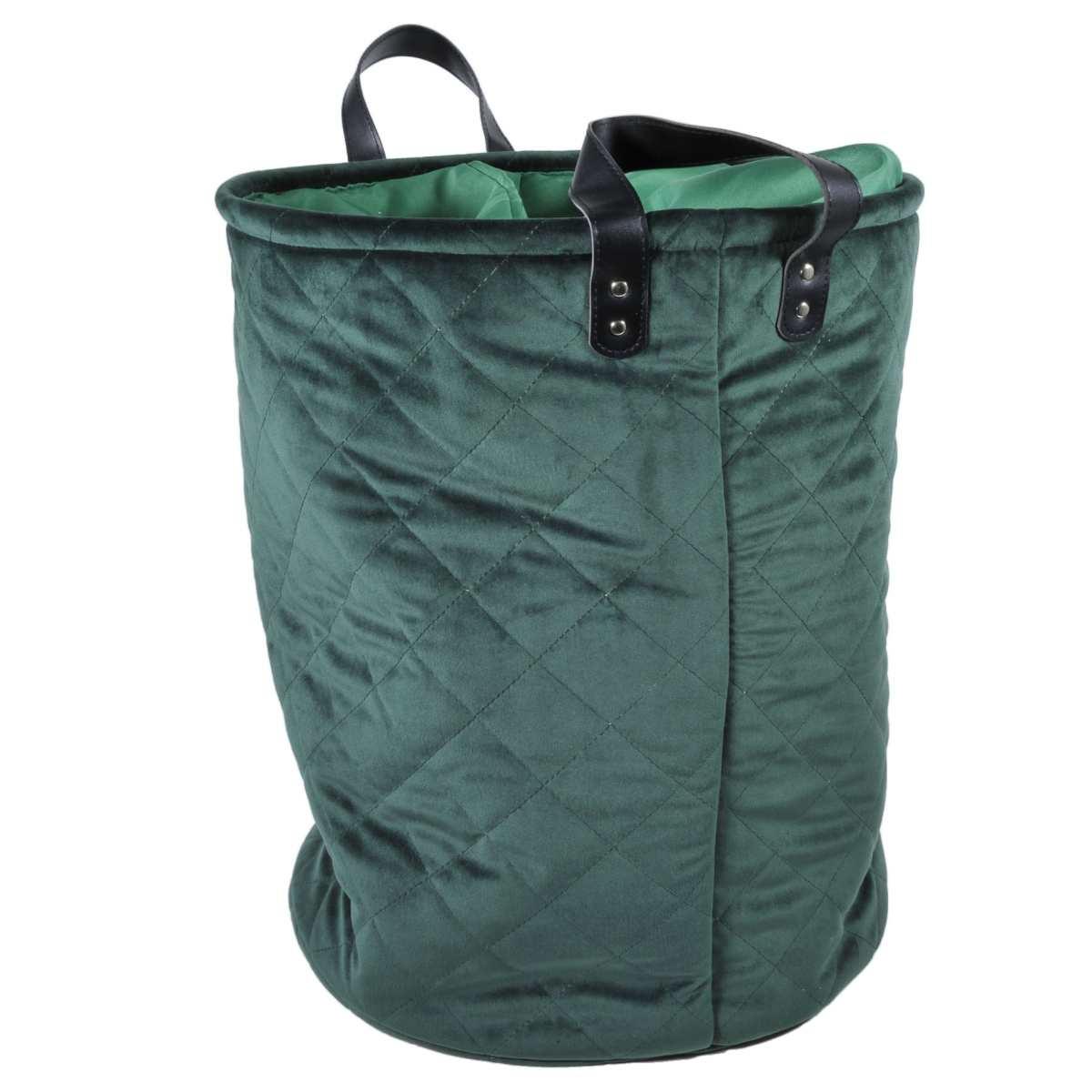 Cesto Velluto cm.35x43 Verde con Fodera | Montemaggi