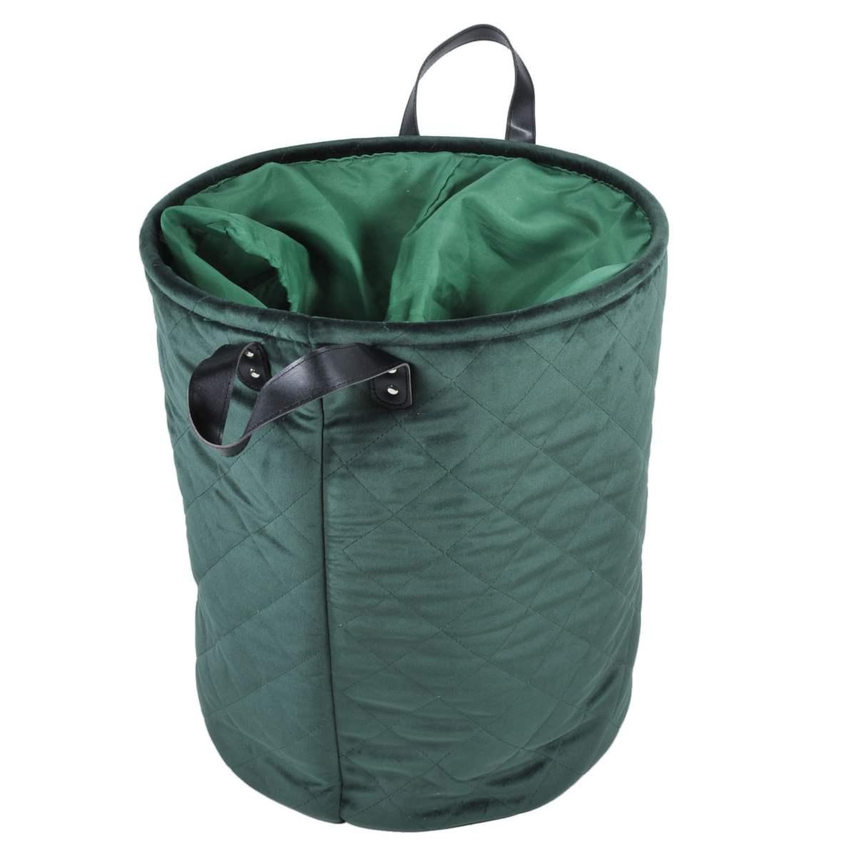 Cesto Velluto cm.35x43 Verde con Fodera | Montemaggi