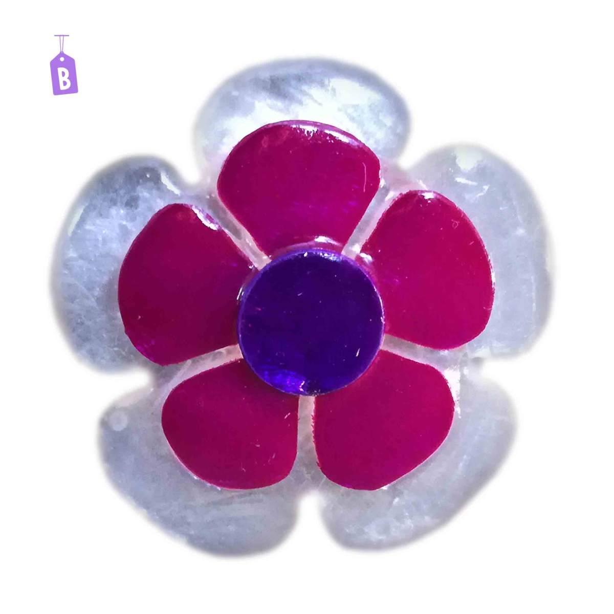 Anello Madreperla Fiore cm.3,5 6 Colori |Carnival Toys