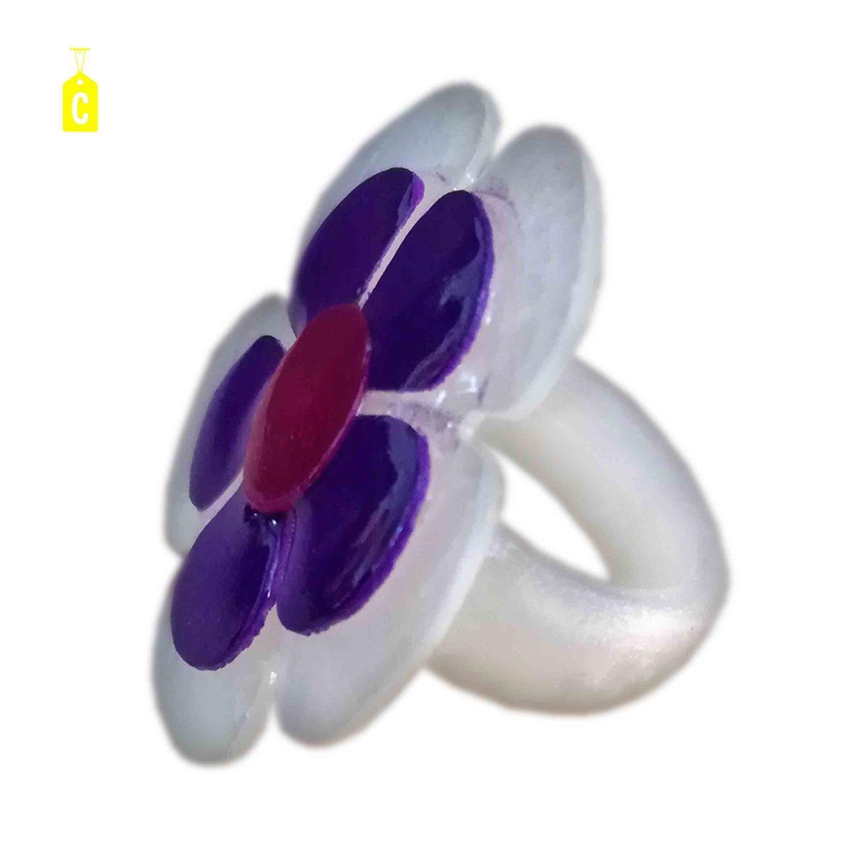 Anello Madreperla Fiore cm.3,5 6 Colori |Carnival Toys