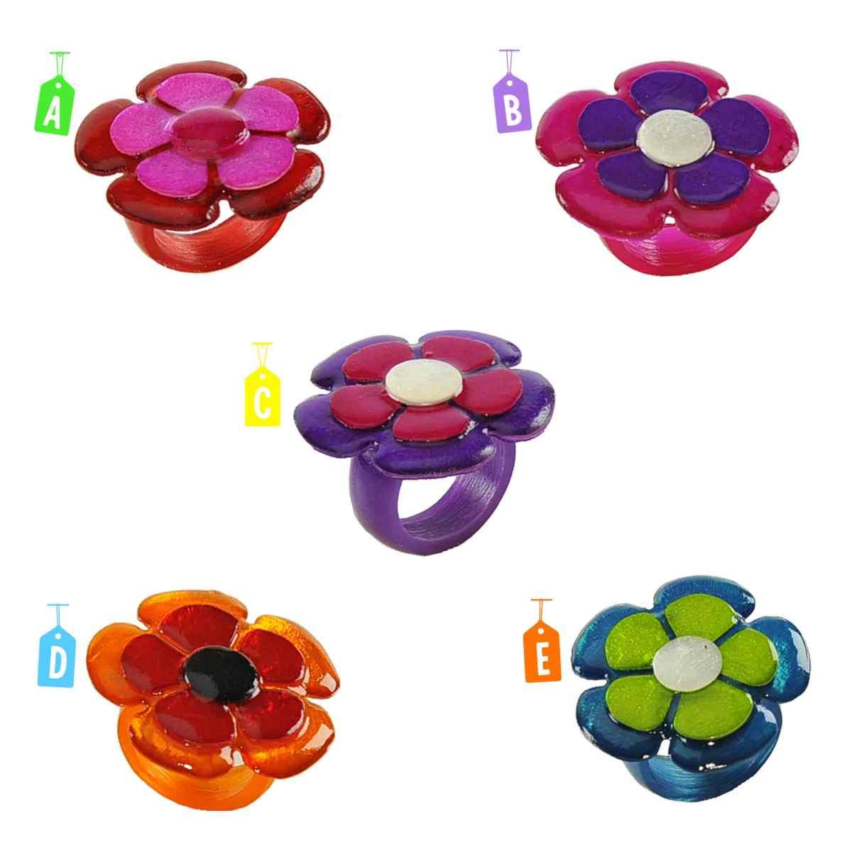 Anello Madreperla Fiore cm.3,5 5 Colori |Carnival Toys