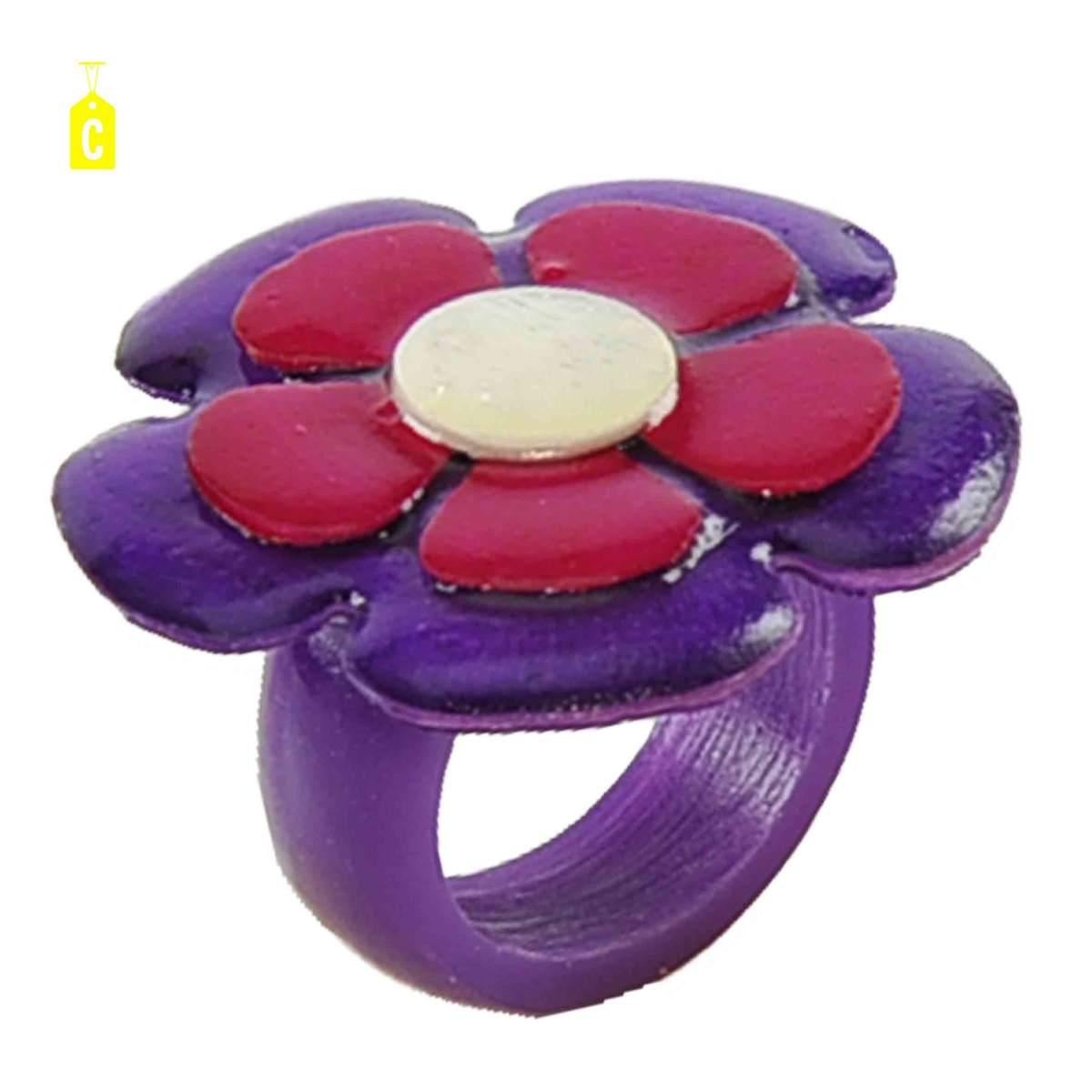 Anello Madreperla Fiore cm.3,5 5 Colori |Carnival Toys