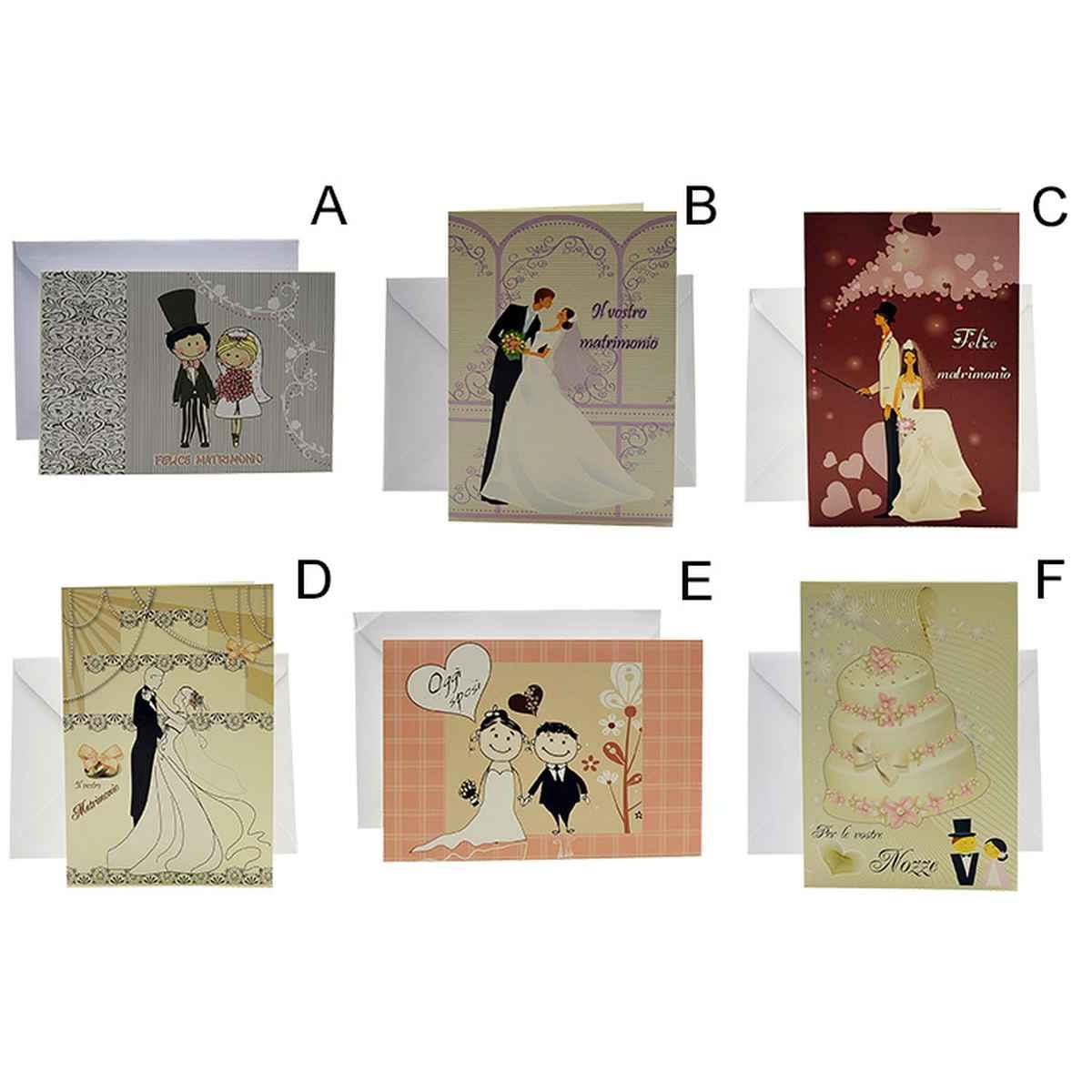 Biglietto Auguri Matrimonio cm.19xh13 6 Modelli |M2 Store