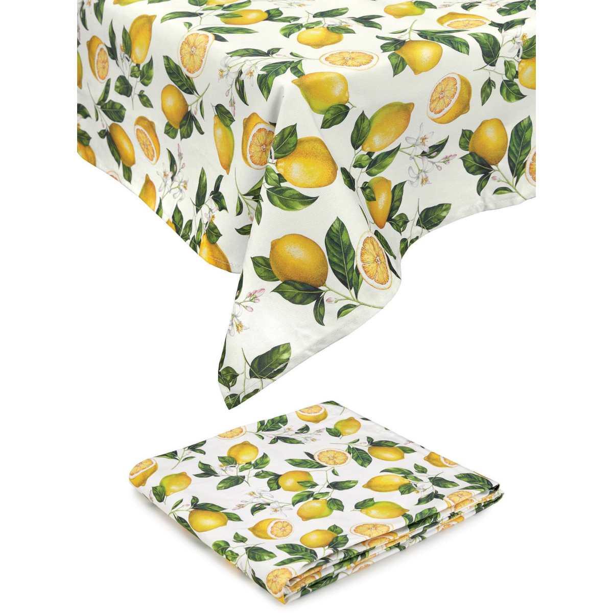 Tovaglia cm.140x240 Cotone Fade Jaffa con Limoni | Fade