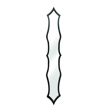 Specchio Legno Parentesi Nero cm.16x119x2,5 | Ambienti Glamour