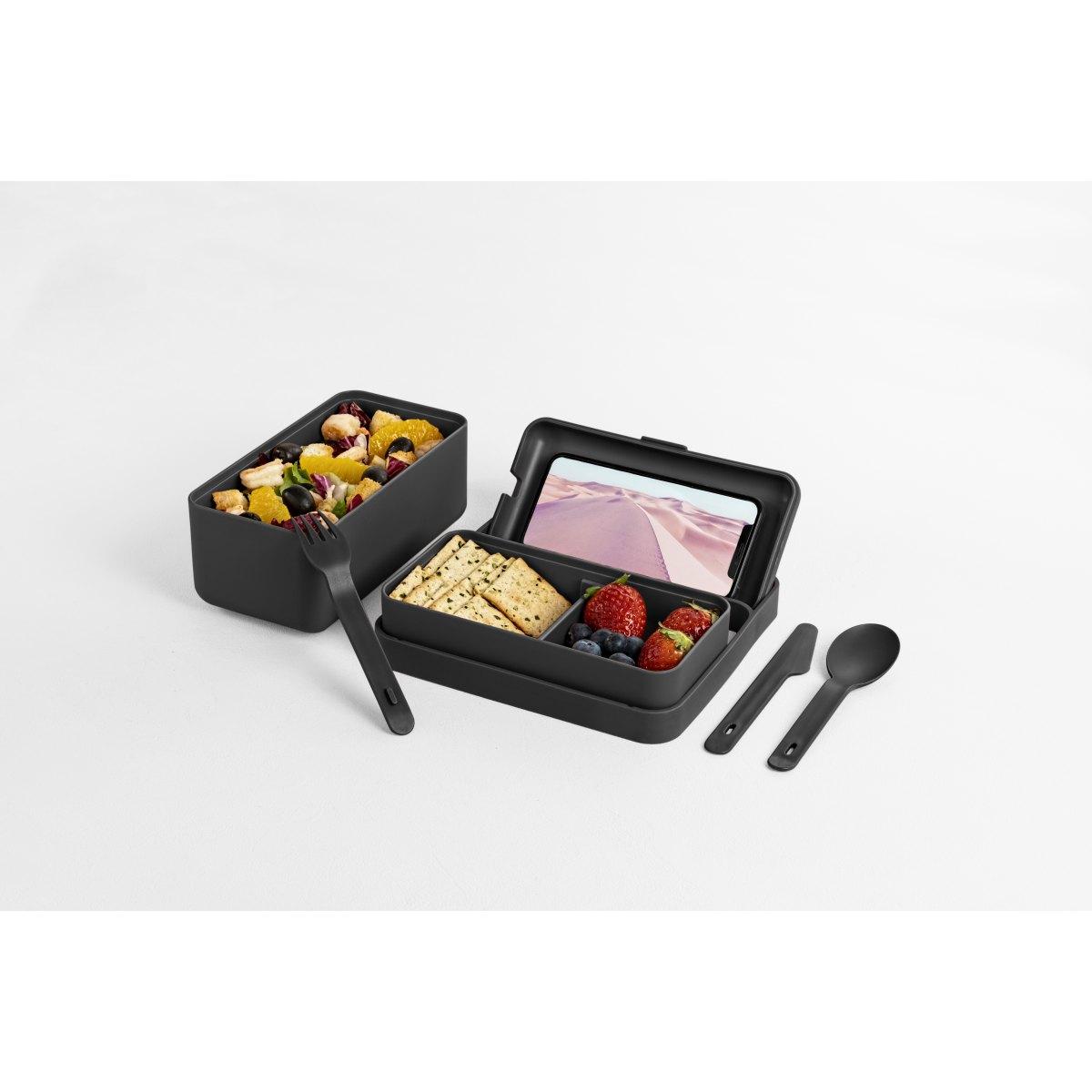 Contenitore PVC Porta Pranzo Bauletto Lunchbox Nero | M2 Store