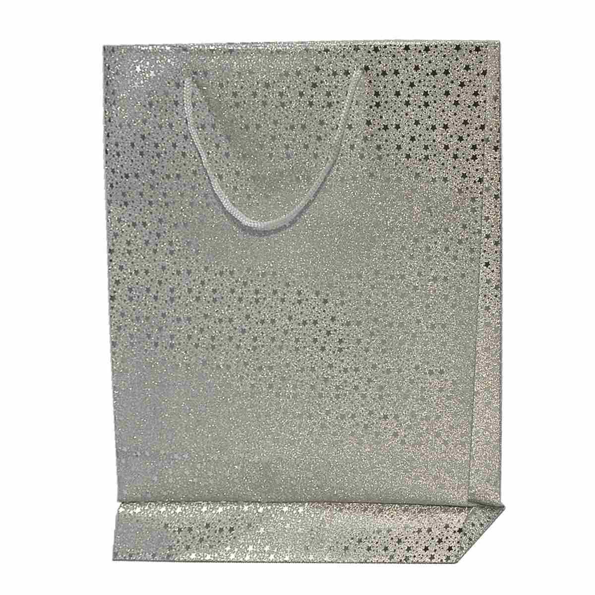 Busta Regalo Natale cm.41x33xh9,5 Glitter Stelline 2 Colori |M2 Store