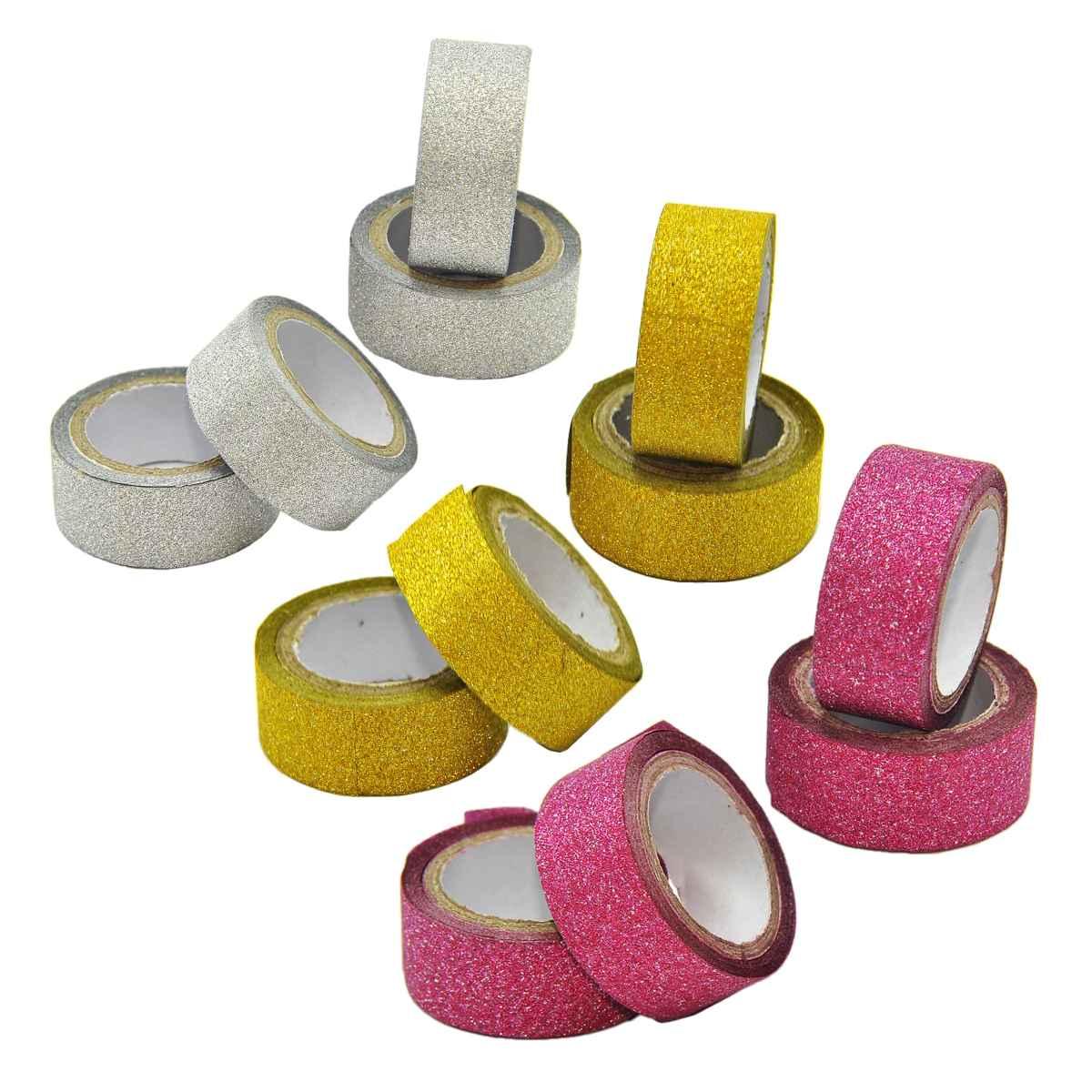 Nastro Adesivo Glitter cm.1,5x300 3 Colori pz.4 |M2 Store